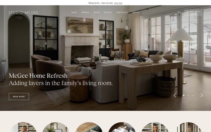 Studio McGee website preview