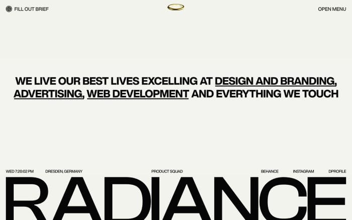 Radiance website preview