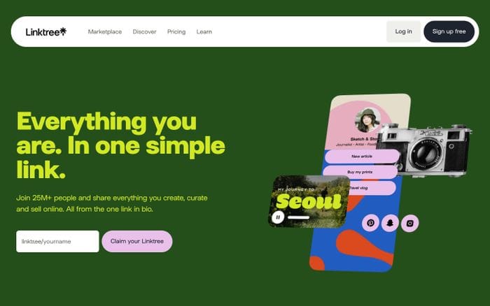 Linktree website preview