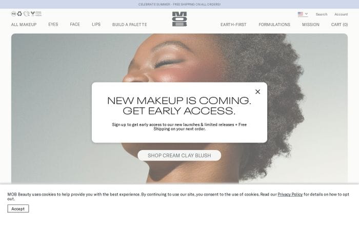 MOB Beauty website preview