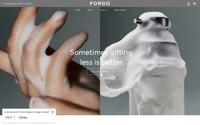 Forgo website preview