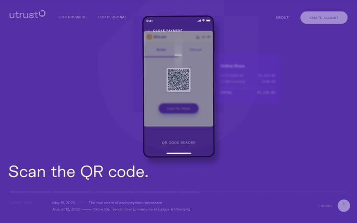 Utrust website preview