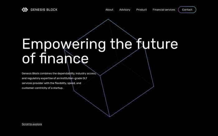 Genesis Block website preview