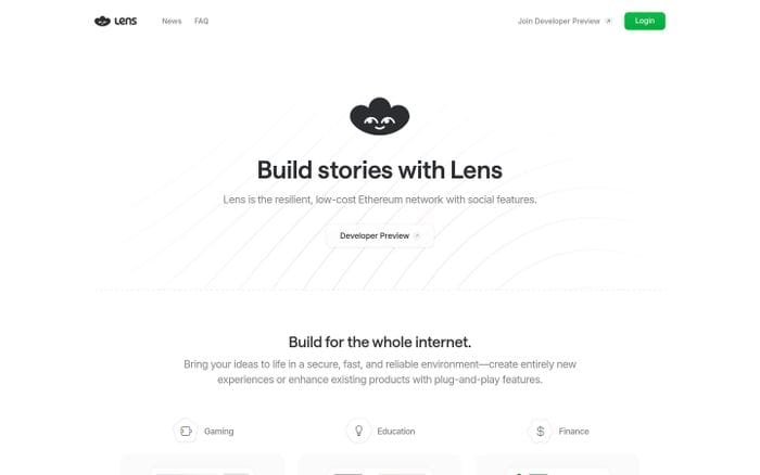 Lens website preview
