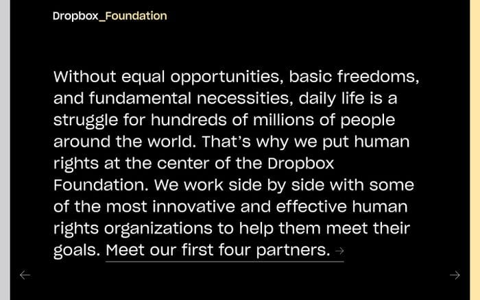 Dropbox Foundation website preview