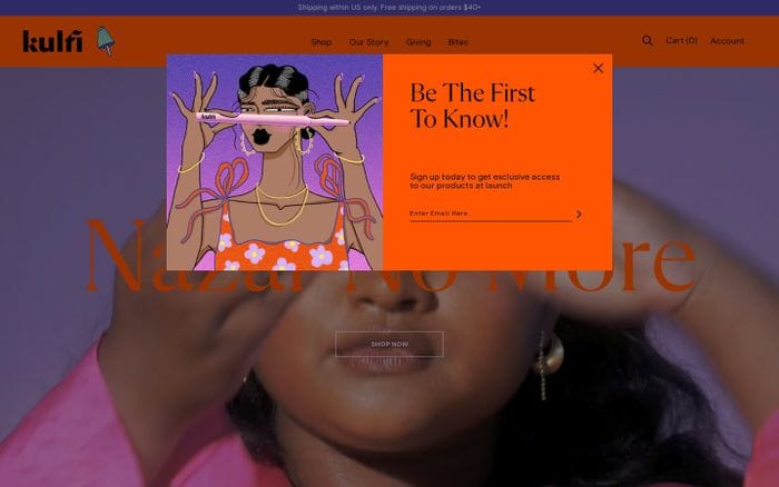 Kulfi beauty website preview