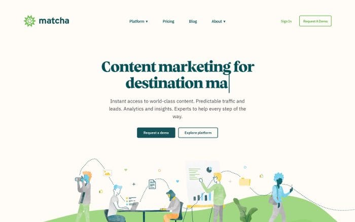 Matcha · Done-for-You Content Marketing Solution for E-Commerce and D2C Brands website preview
