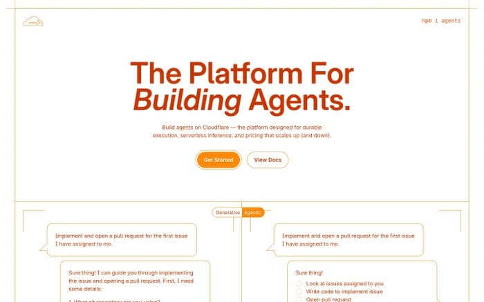 Cloudflare Agents website preview