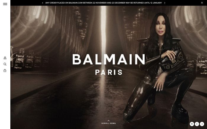 Balmain website preview