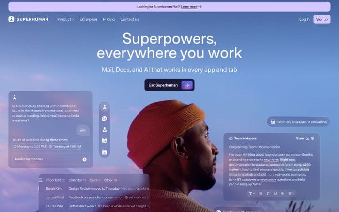 Superhuman website preview