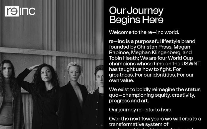 re—inc | a lifestyle brand built to challenge the status quo website preview