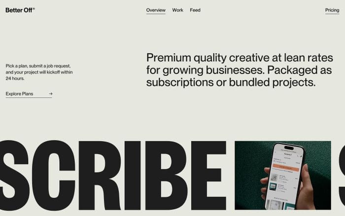 Better Off Studio website preview