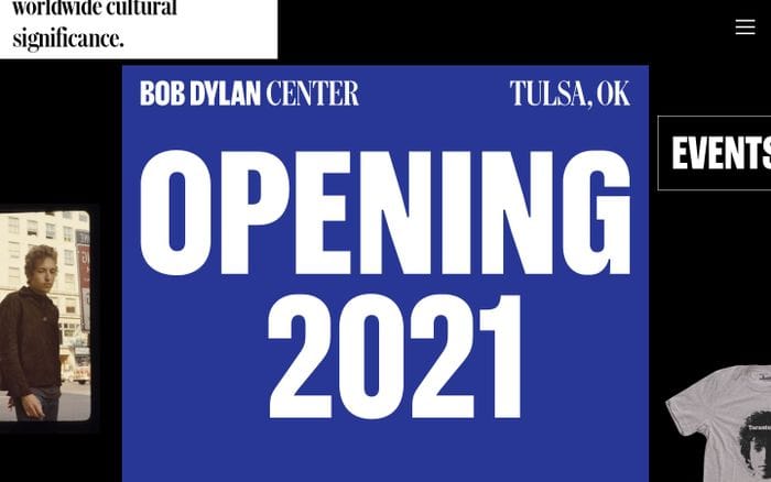 Bob Dylan Center website preview