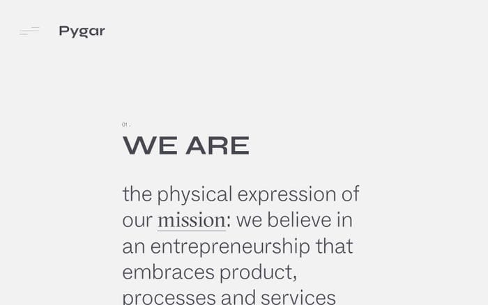 Pygar website preview