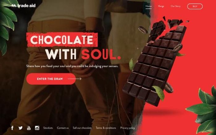 Tradeaidchocolate website preview