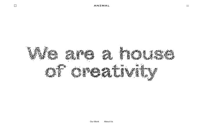 Animal - A house of creativity based in Stockholm. website preview