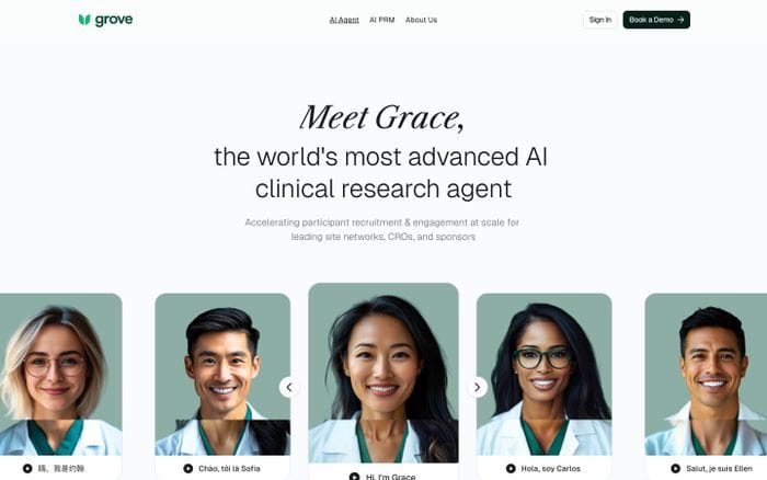 Grove website preview