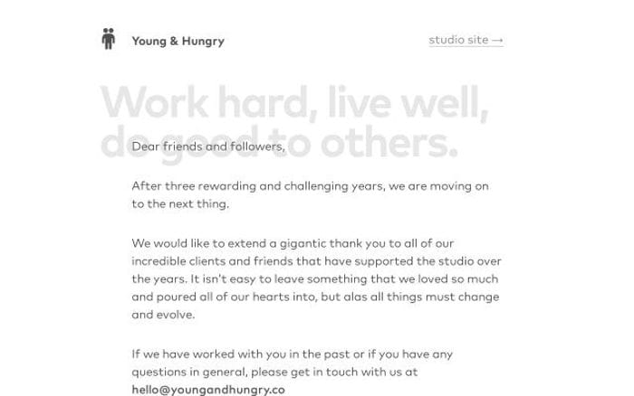 Youngandhungry website preview