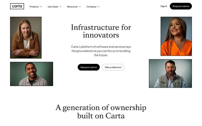 Carta website preview