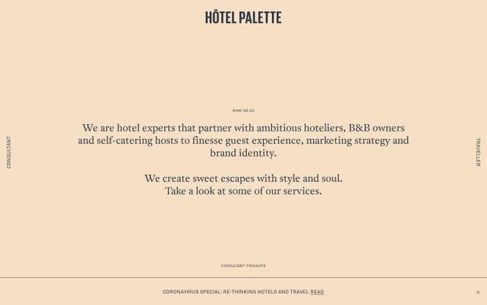 Hotel Palette website preview