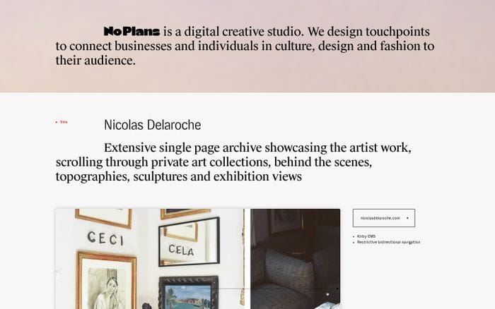 No Plans website preview