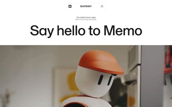 Sunday Robotics website preview