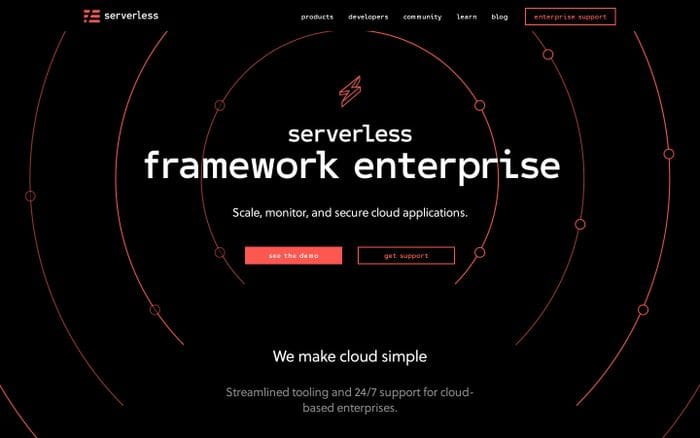 Serverless Framework Enterprise website preview