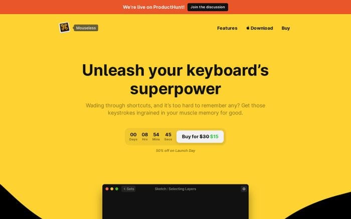 Mouseless website preview