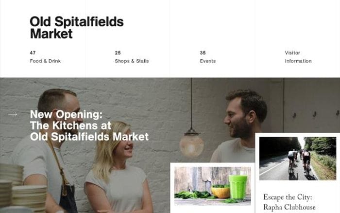 Oldspitalfieldsmarket website preview