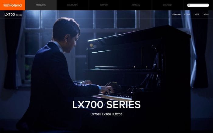 Roland - LX700 Series | Digital Piano website preview