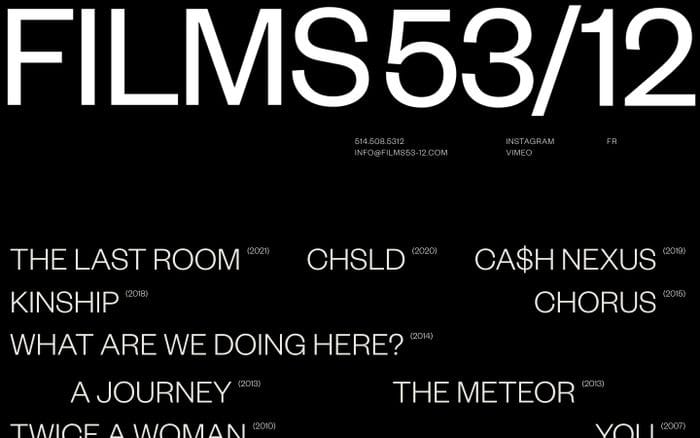 Films 53/12 website preview