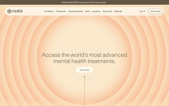 Radial website preview