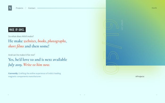 Made by Akhil | Visual Designer website preview