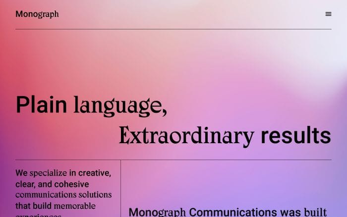 Monograph Communications website preview