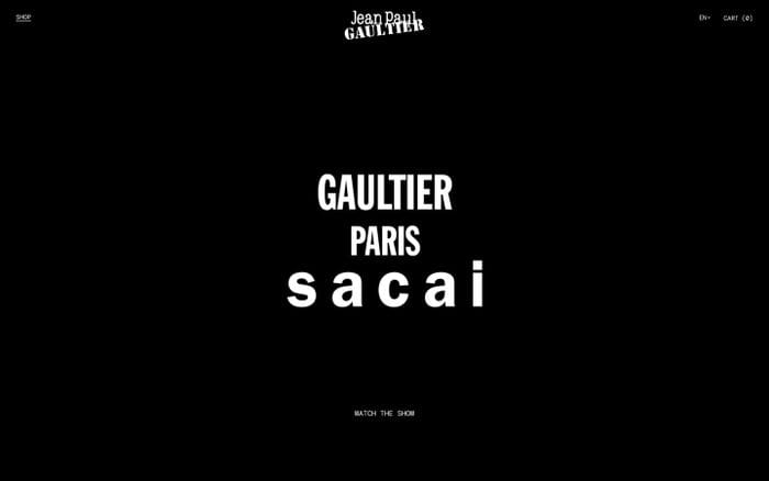 Gaultier Paris by Sacai website preview