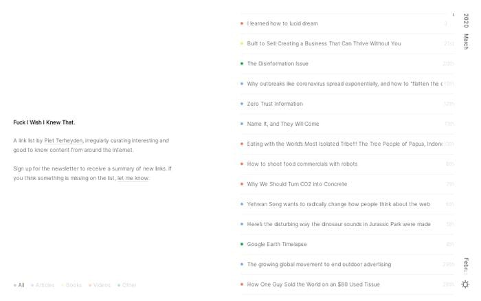 Fuck I Wish I Knew That website preview