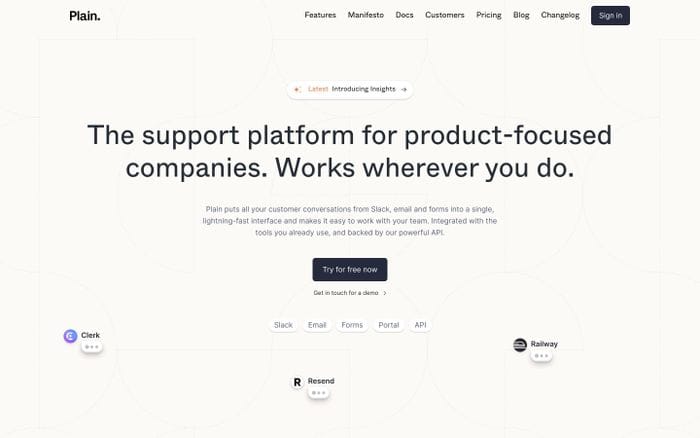 Plain website preview