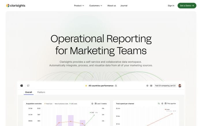 Clarisights website preview