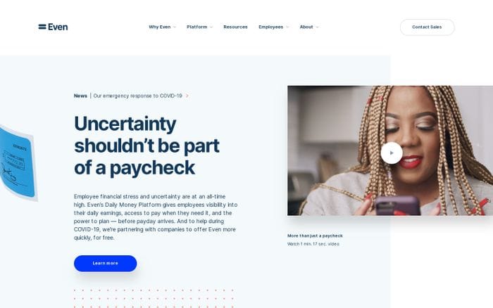 Even.com website preview