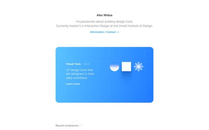 Alex Widua website preview