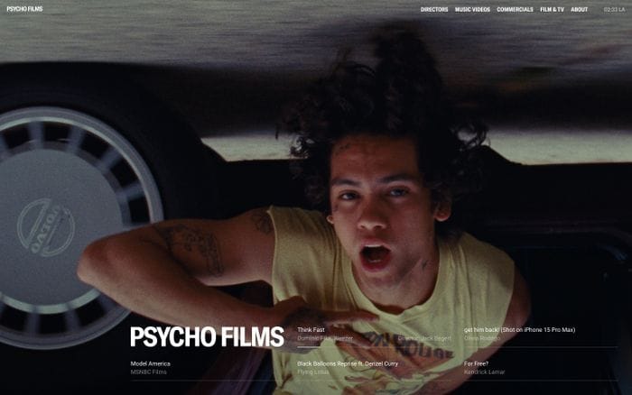 Psycho Films website preview