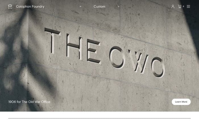 Colophon Foundry website preview