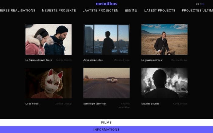 Metafilms website preview
