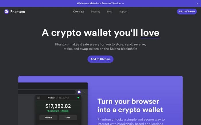 Phantom website preview