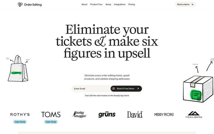 Order Editing website preview