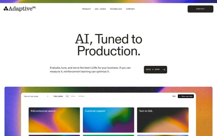 Adaptive ML website preview