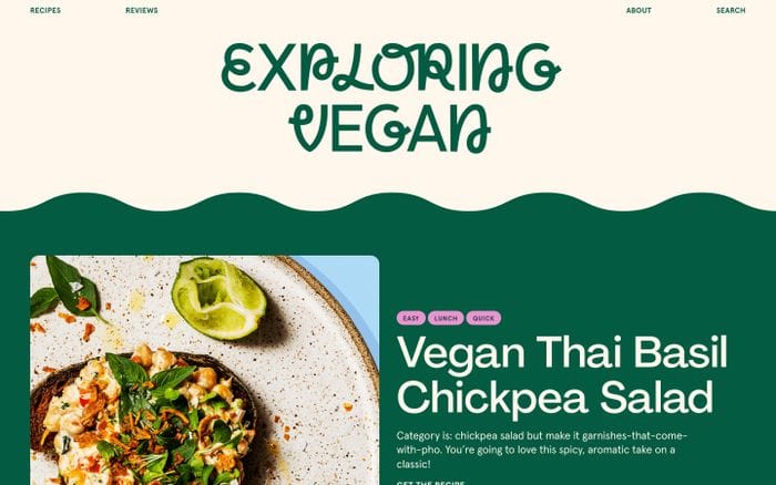 Exploring Vegan website preview
