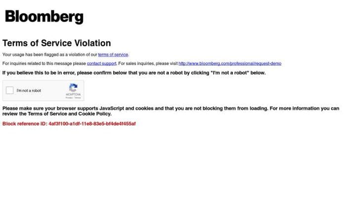 Bloomberg website preview
