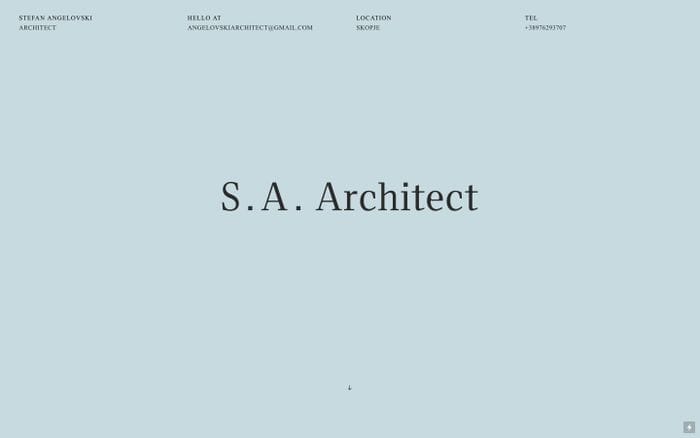 Angelovski Architect website preview