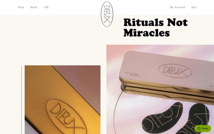 dieuX skin website preview